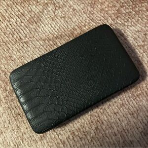 EUC Mock Croc Black Clutch with Gold Hardware